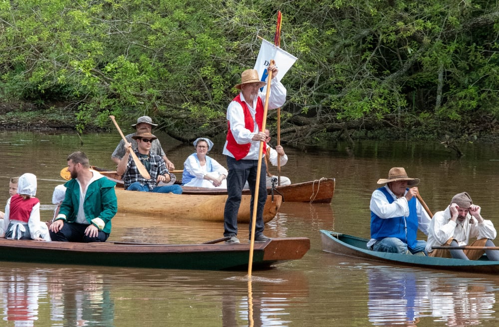 Acadian Memorial Heritage Festival wooden boats on Bayou Teche