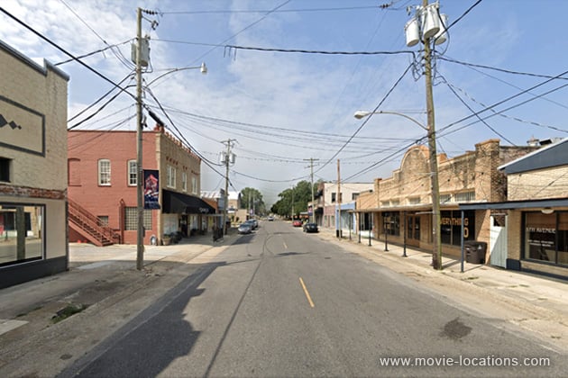 "Sinners" film location: The main street of 'Clarksdale, Mississippi': Railroad Avenue, Donaldsonville, La