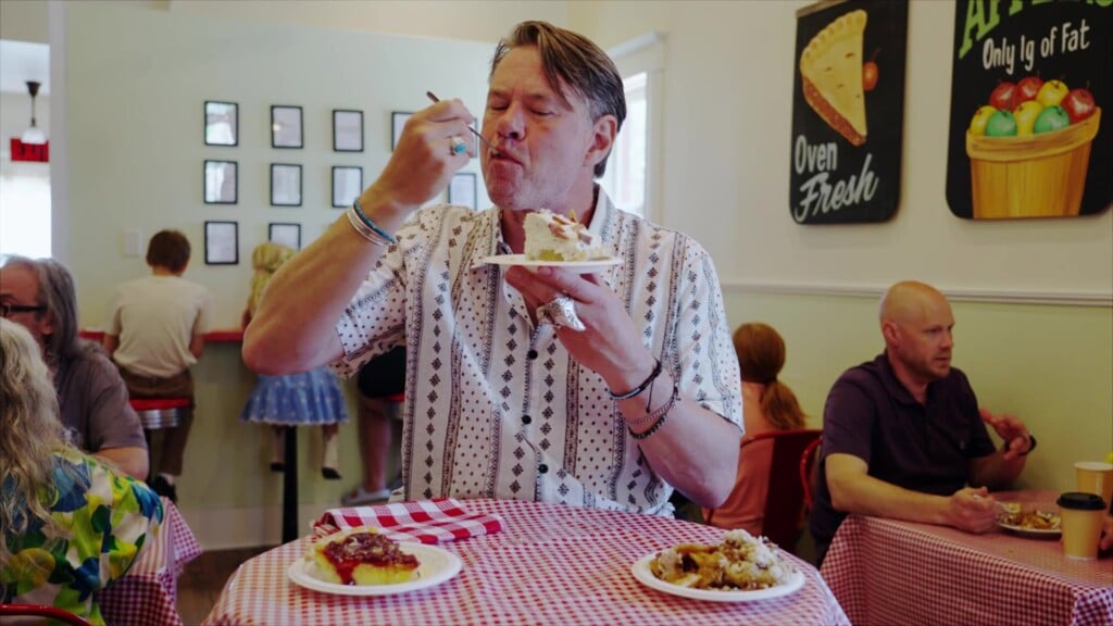 DJ BBQ enjoying pie on "Lost In" series
