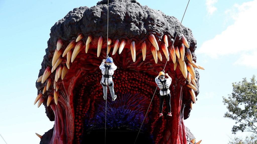 At Japan Theme Park, Guests Zipline Into Godzilla’s Mouth