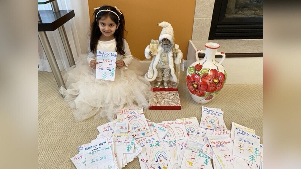 This Kindergartner Spent 2 Weeks Making 200 New Year’s Cards For Seniors. Then She Broke Her Piggy Bank To Buy Them A Gift