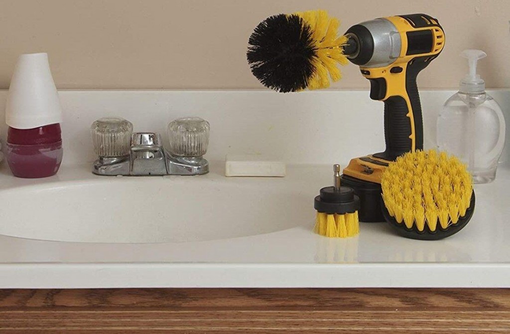 You Can Use Drill Brush Attachments To Easily Clean Your Entire Bathroom