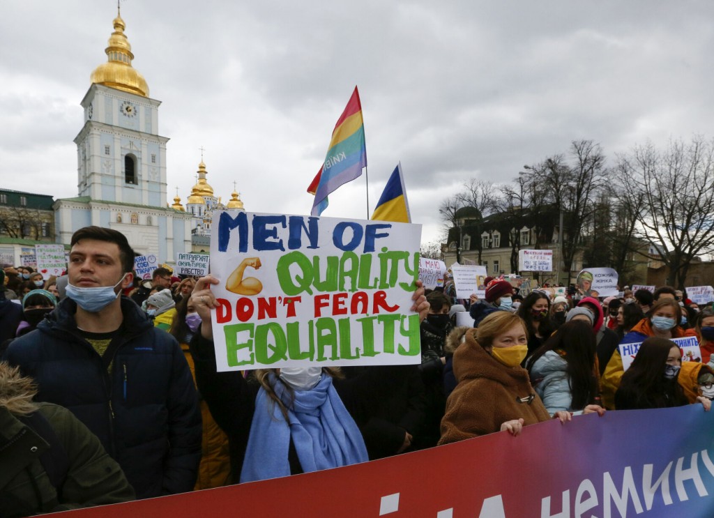 Thousands Of Ukrainian Women March Against Domestic Violence