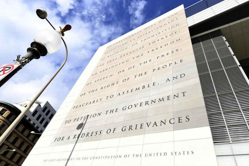 Stone Tablet Marking First Amendment Freedoms Finds New Home
