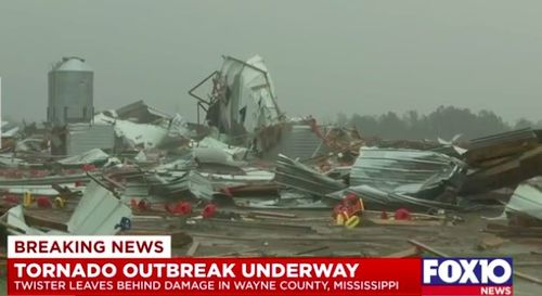 Tornado Demolishes Chicken Houses In Mississippi’s Wayne County