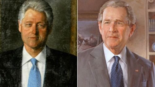 Bush And Clinton Portraits Are Back On Display In White House’s Grand Foyer