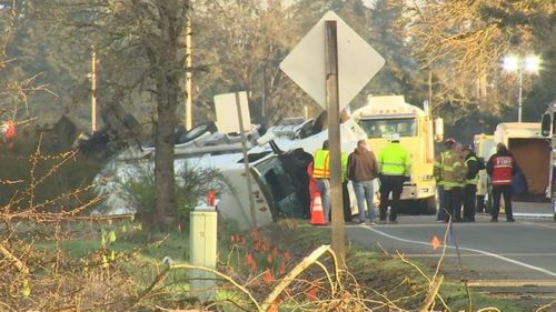 Sheriff: 12 Homes Evacuated As A Precaution After Fuel Tanker Truck Overturns