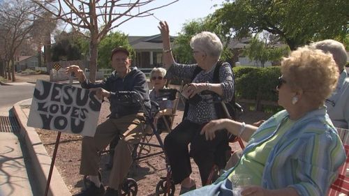 Neighbors Join 97 Year Old Blind Grandpa Who Greets Passing Cars Outside Home