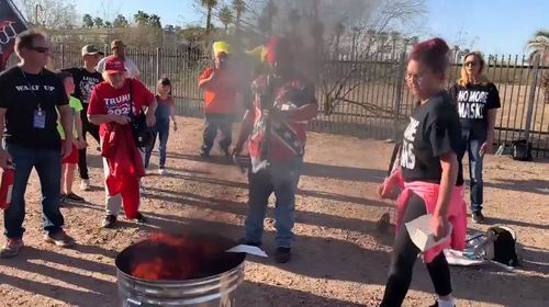 Protesters Hold “mask Burning Rally” Outside Health Department