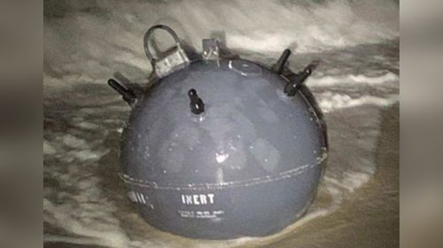 A Possible Military Explosive Device Washed Ashore On A Florida Beach