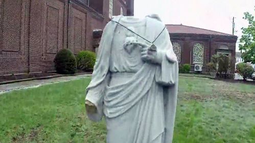 Statue Of Jesus At Waltham Church Beheaded
