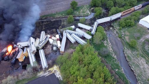 Train Derailment And Fire Prompts Evacuations In Northwest Iowa