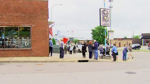 Demonstrators Gather Outside Nashville Hat Store That Offered ‘not Vaccinated’ Yellow Star Of David Badges