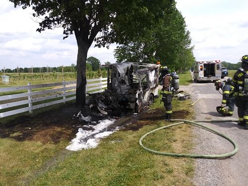 Mail Truck Catches On Fire