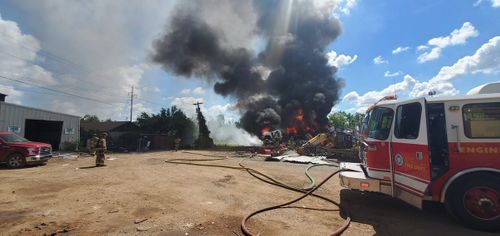 Explosion Causes Scrap Metal Fire, Street Closure