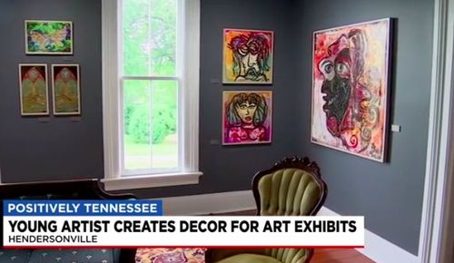 Young Artist Creates Decor For Art Exhibits