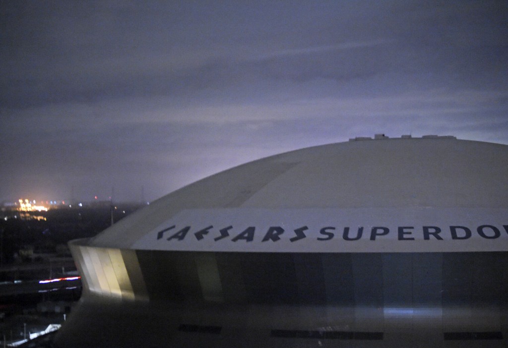 Flames Pour From Section Of Superdome Roof In New Orleans