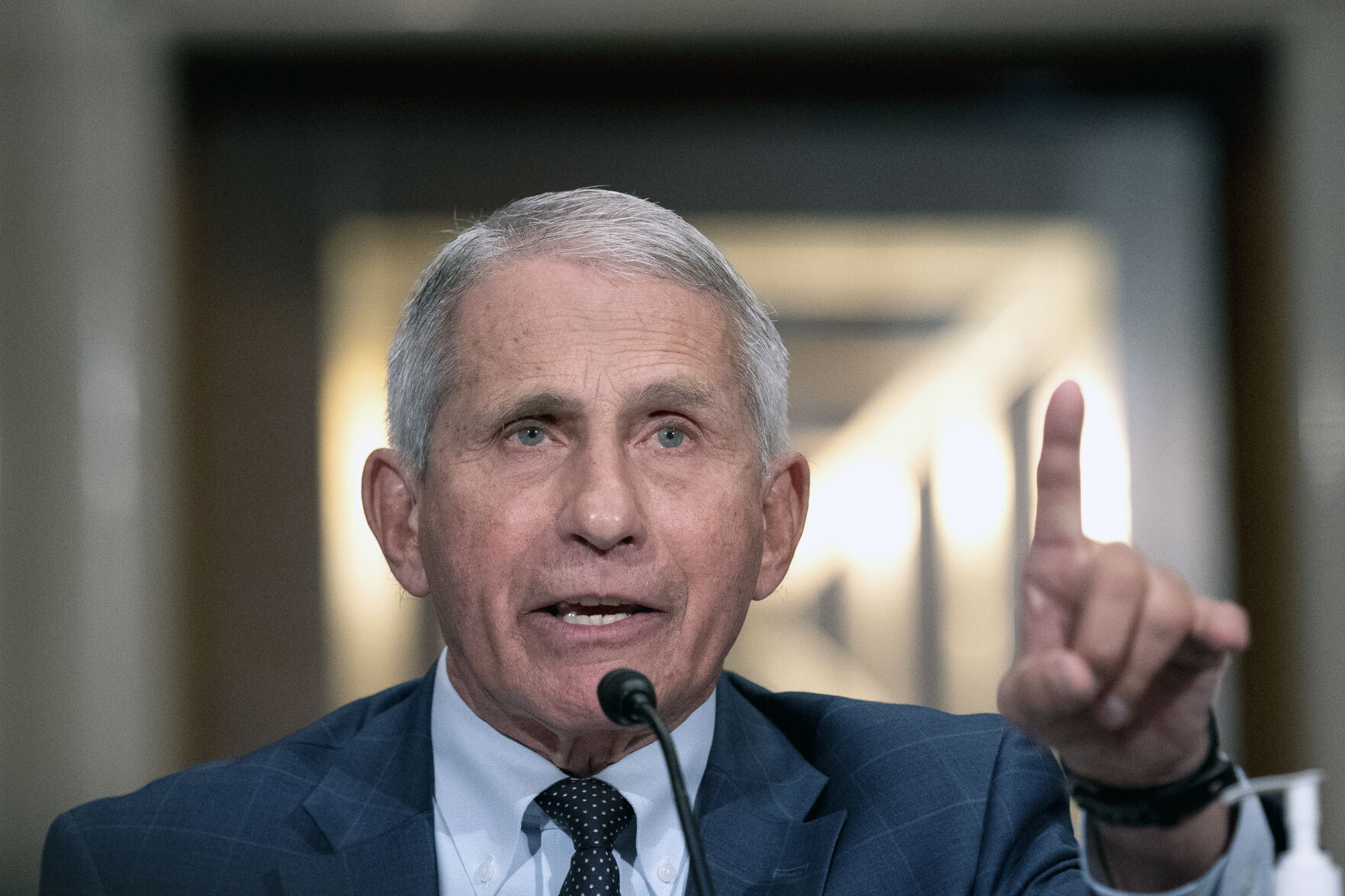 <p>FILE - Dr. Anthony Fauci, director of the National Institute of Allergy and Infectious Diseases, testifies before the Senate Health, Education, Labor and Pensions Committee at the Dirksen Senate Office Building in Washington on Tuesday, July 20, 2021. On Friday, Oct. 29, 2021, The Associated Press reported on stories circulating online incorrectly claiming Fauci’s experiments include one that magnified terror in the brains of monkeys and subjected them to frightening stimuli. His division of the National Institutes of Health was not involved in that study. (Stefani Reynolds/The New York Times via AP, Pool)</p>
