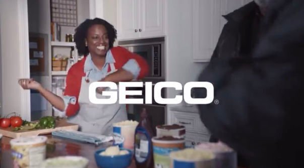 <p>Nicci Carr as “Tasha” in the Geico commercial featuring Tag Team and “Scoop! There it is!”</p>