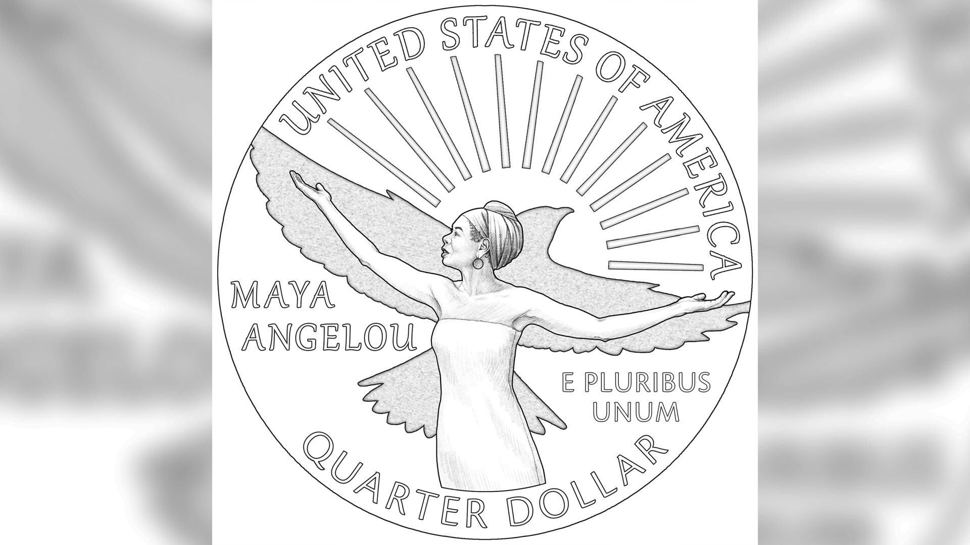 <p>Maya Angelou American Women Quarters Program https://www.usmint.gov/news/image-library/american-women-quarters-program</p>