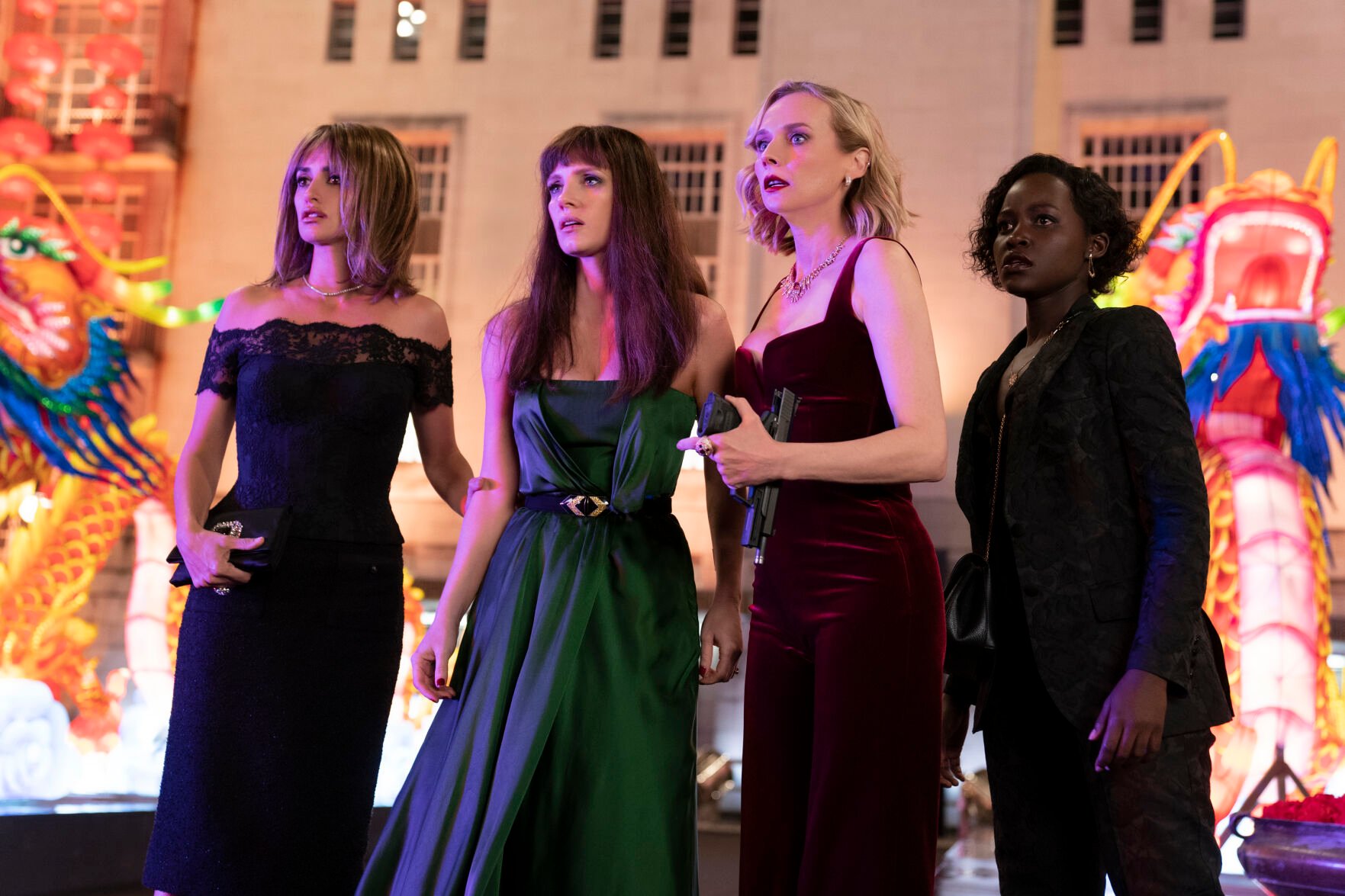 <p>This image provided by Universal Pictures shows Penelope Cruz as Graciela, Jessica Chastain as Mason "Mace" Brown, Diane Kruger as Marie and Lupita Nyong'o as Khadijah in a scene from "The 355," co-written and directed by Simon Kinberg. (Universal Pictures via AP)</p>