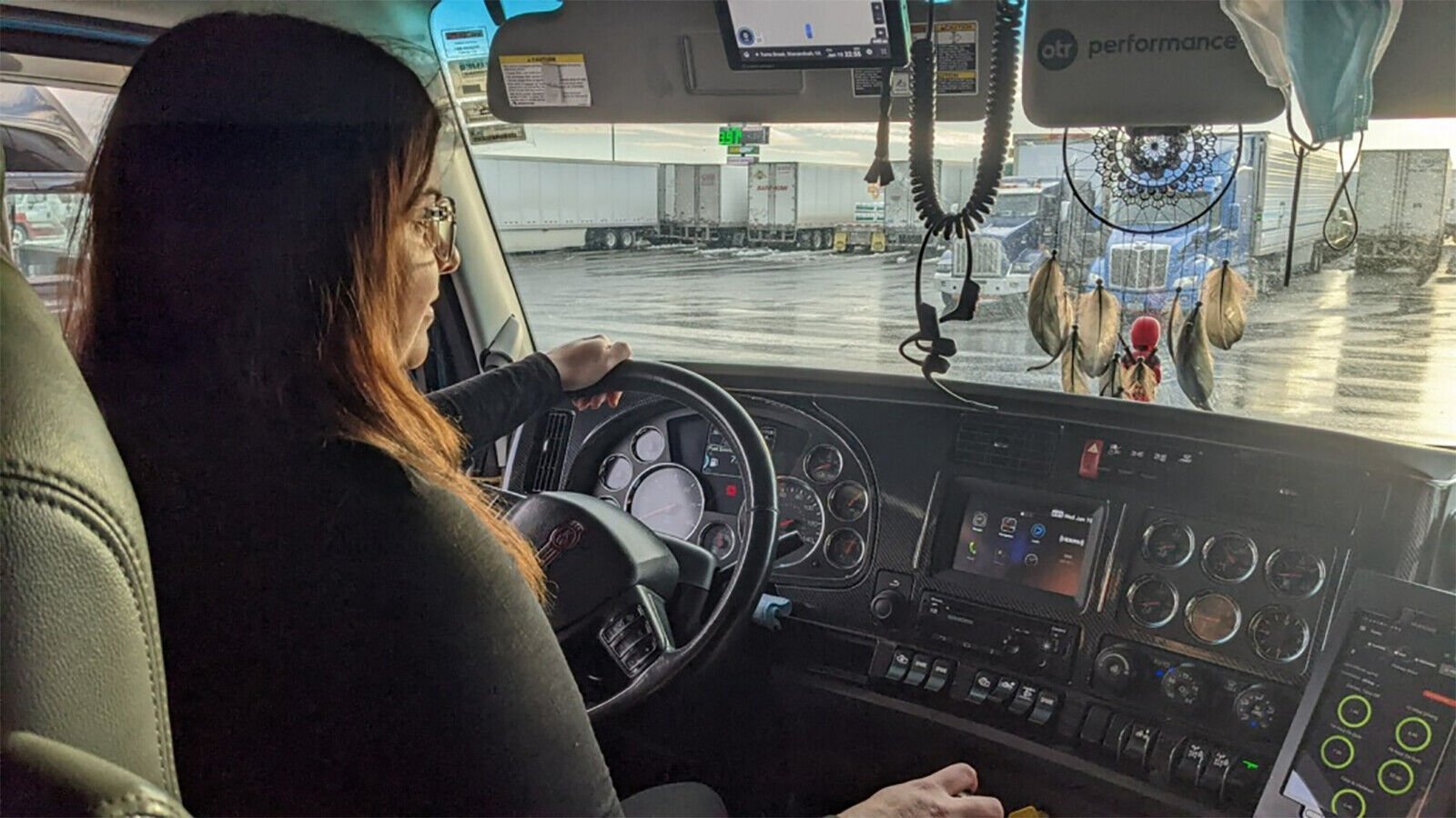 <p>Leah Gorham is seeing a lot more of the US and Canada from behind the wheel.</p>