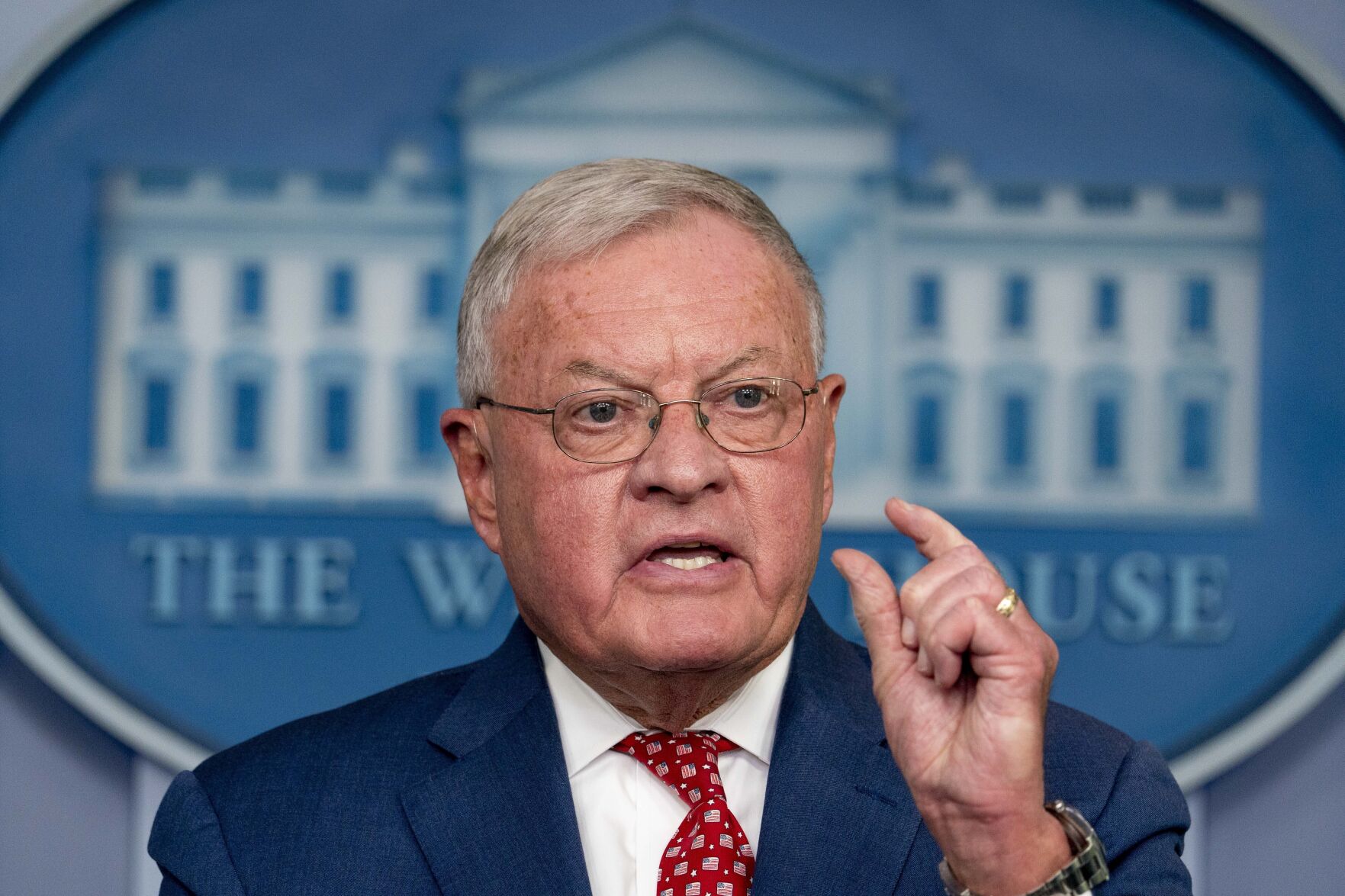 <p>FILE - Vice President Mike Pence's national security adviser Keith Kellogg speaks during a press briefing in the James Brady Press Briefing Room at the White House in Washington, on Sept. 22, 2020. </p>