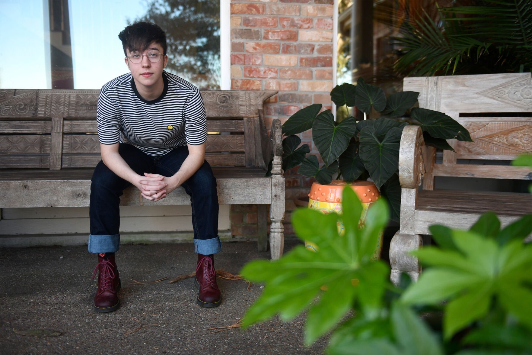 <p>Charlie Apple outside his home in Corpus Christi, Texas. As a transgender teen, Charlie accepts that his future could include discrimination, verbal abuse and even violence. Charlie came out as transgender when he was 13 and has testified repeatedly against anti-trans legislation.</p>