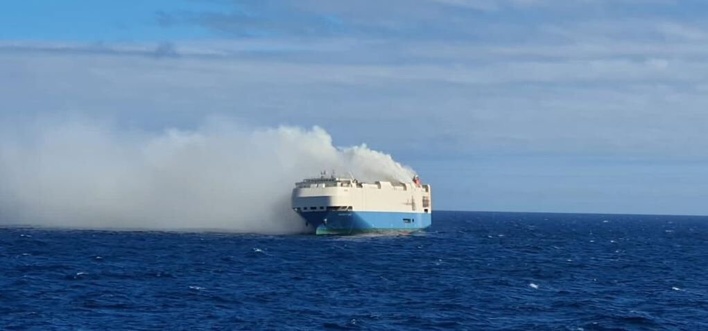 A Cargo Ship Full Of Luxury Cars Is On Fire And Adrift In The Middle Of The Atlantic