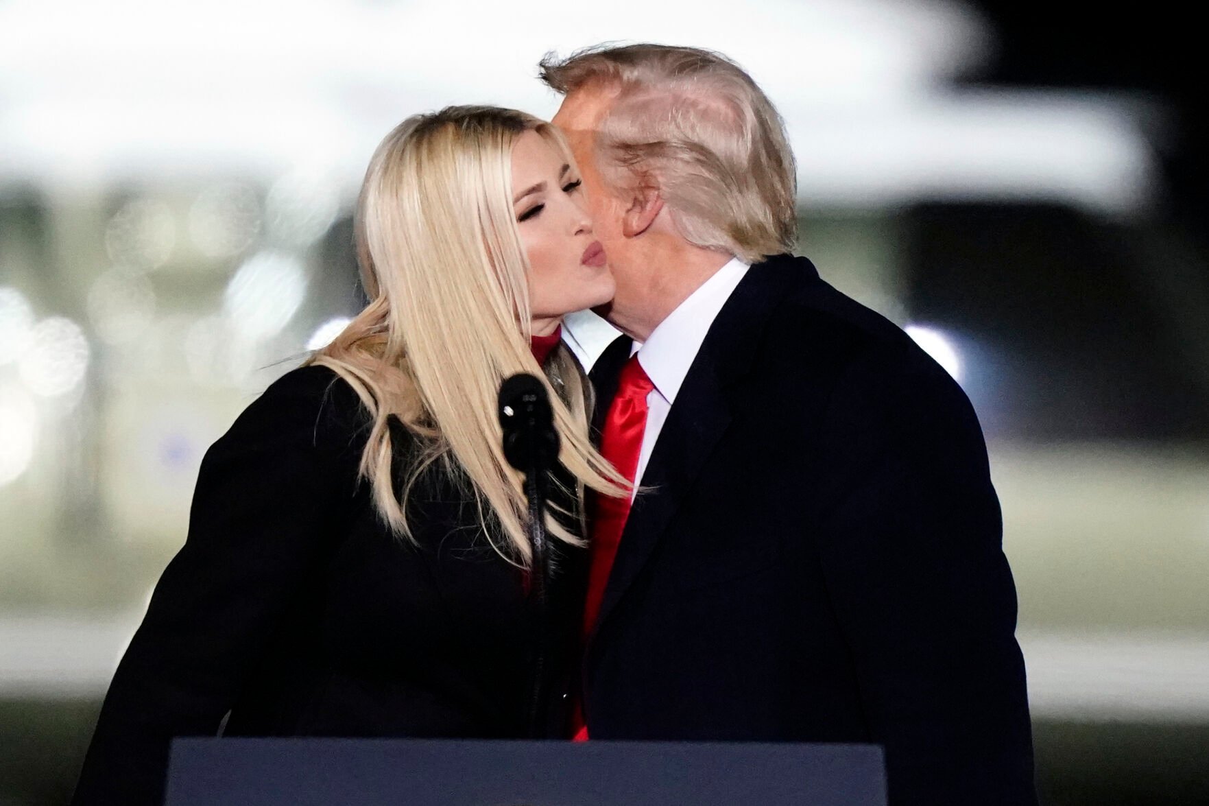<p>Ivanka Trump comes onto stage as President Donald Trump speaks at a campaign rally in support of Senate candidates Sen. Kelly Loeffler, R-Ga., and David Perdue in Dalton, Ga., Monday, Jan. 4, 2021. </p>