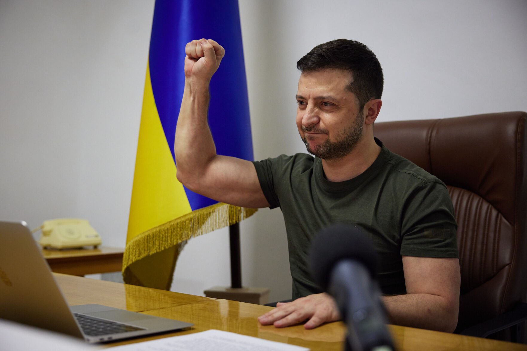 <p>Ukrainian President Zelensky, here addressing MPs in the British Parliament via videolink on March 8, will address U.S. Congress on Wednesday.</p>