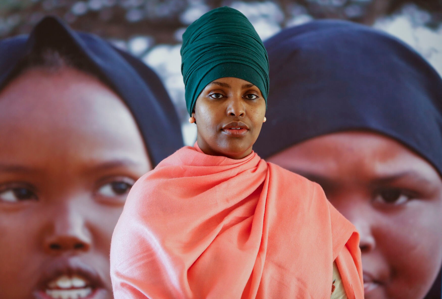 <p>Sadia Allin, country director for Plan International, poses for a photograph at her office in Hargeisa, Somaliland, a semi-autonomous breakaway region of Somalia, Monday, Feb. 7, 2022. Officials and health workers say cases of female genital mutilation increased during the pandemic in parts of Africa and particularly in Somaliland where 98 percent of girls aged 5 to 11 undergo the procedure. (AP Photo/Brian Inganga)</p>