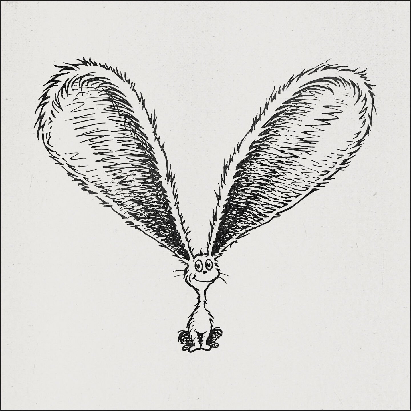 <p>In this image provided by Dr. Seuss Enterprises, a sketch by Dr. Seuss, whose real name was Theodor Seuss Geisel, shows a catlike creature with enormous ears. </p>