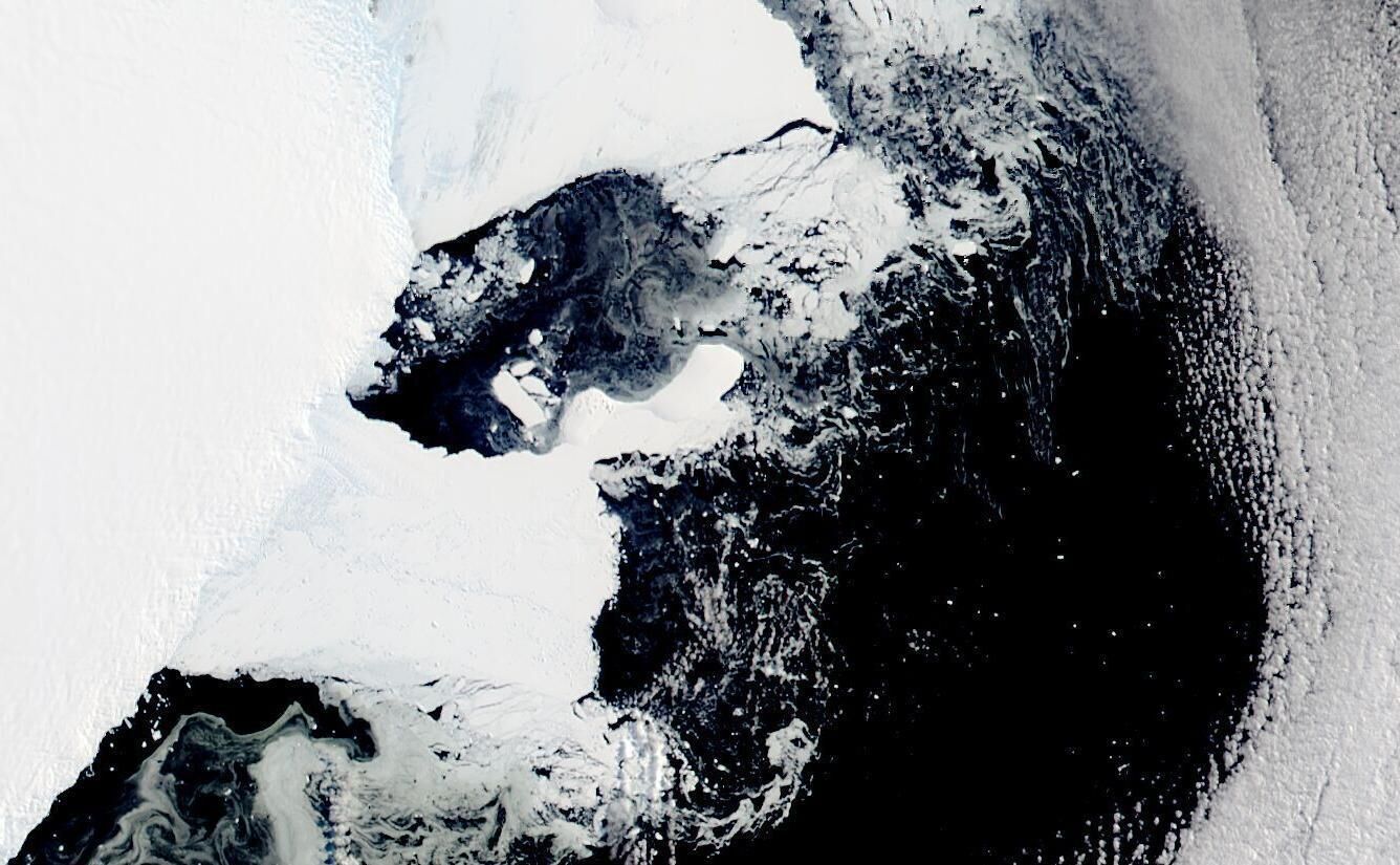 <p>This satellite image provided by NASA shows the main piece of iceberg C-37 in the Conger glacier area close to Antarctica's Bowman Island.</p>