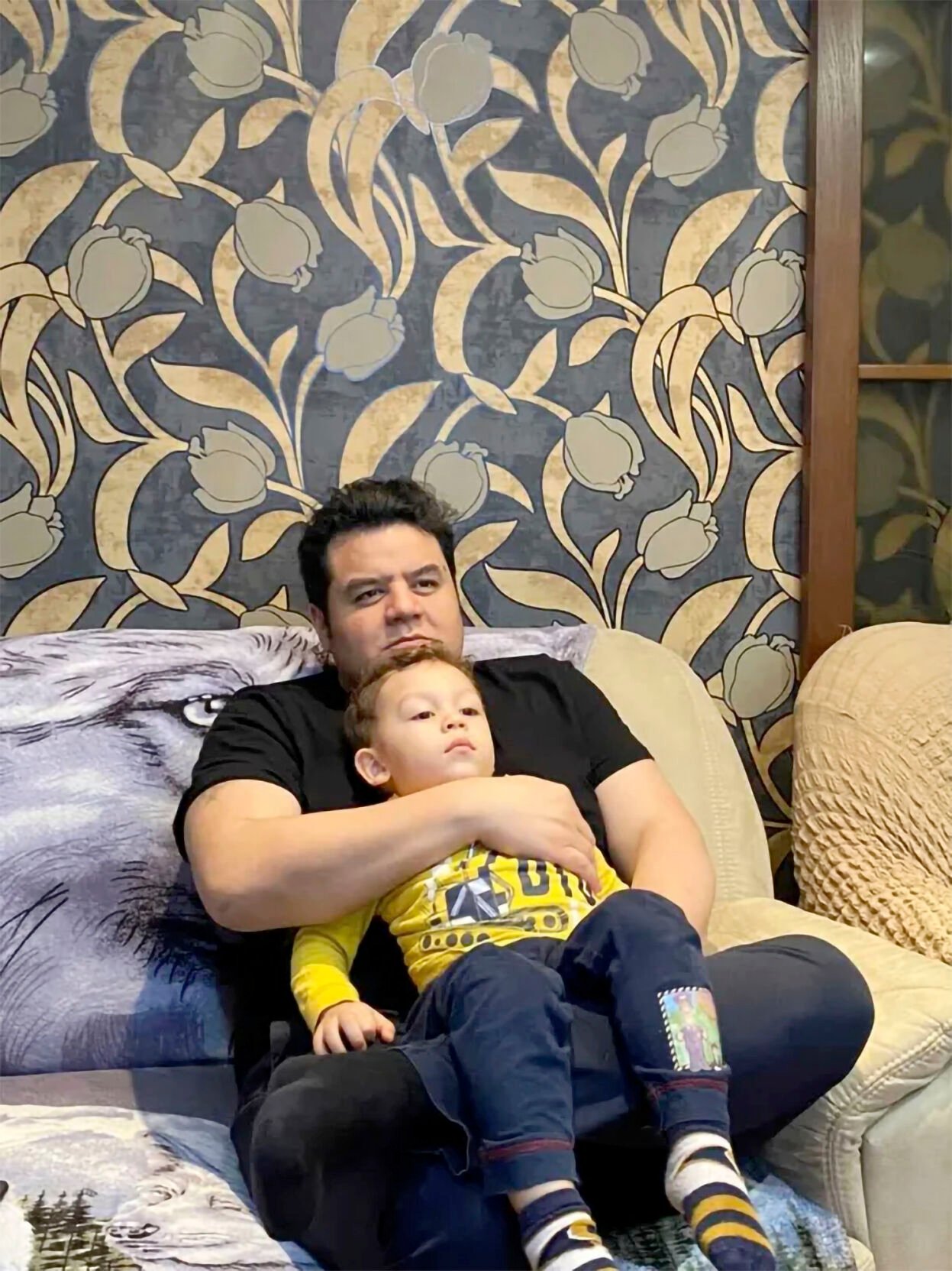 <p>FILE - This 2021 photo provided by Angel Quintana shows Cesar Quintana, and Cesar's son, Alexander Quintana. </p>