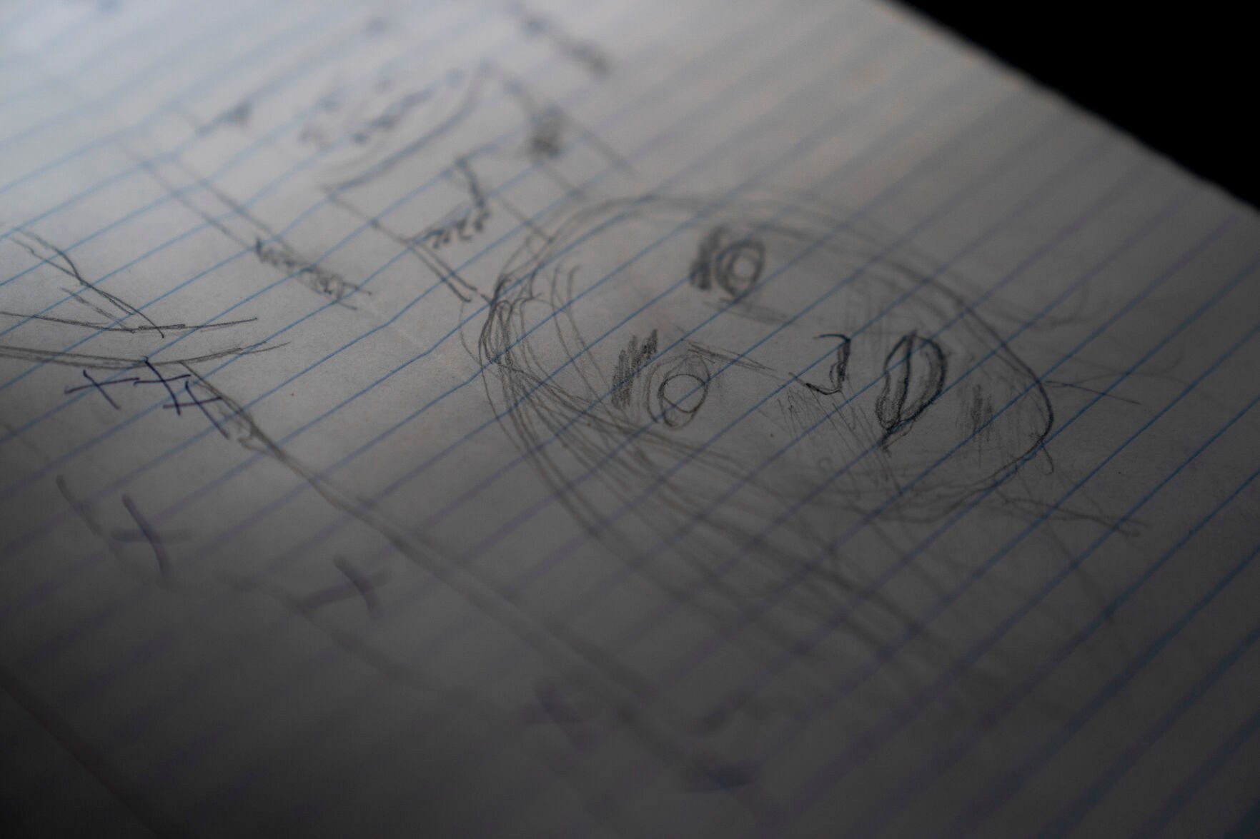 <p>Taya Bruell's pencil drawings of her face and self-harm are seen in her journal she kept as part of her literature class assignment in Santa Barbara, Calif., Wednesday, March 9, 2022. Taya killed herself when she was 14. After her death, Taya's parents discovered the journal in her room and brought it to the school, where they learned Taya's teacher had not informed the school counselor or administrators of what she had seen. They don't blame the teacher but will always wonder what if she had not ignored the signs of danger. </p>