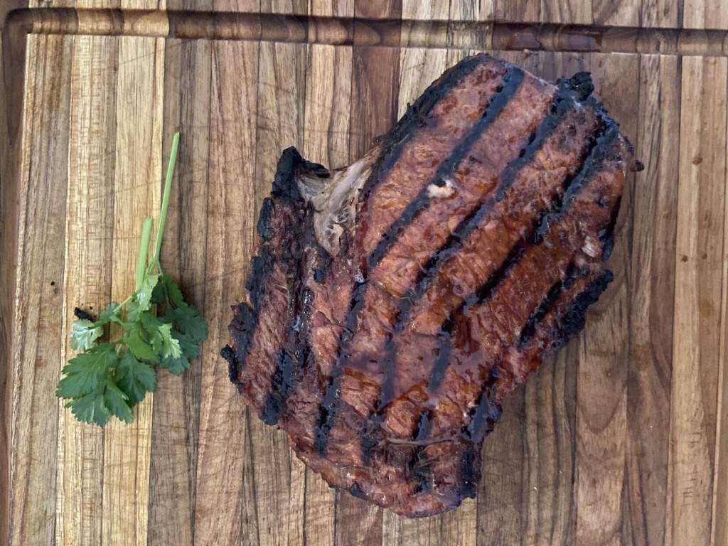 Jeanmarie Brownson: Red Chile Grilled Steak With Mushrooms And Shishito Peppers
