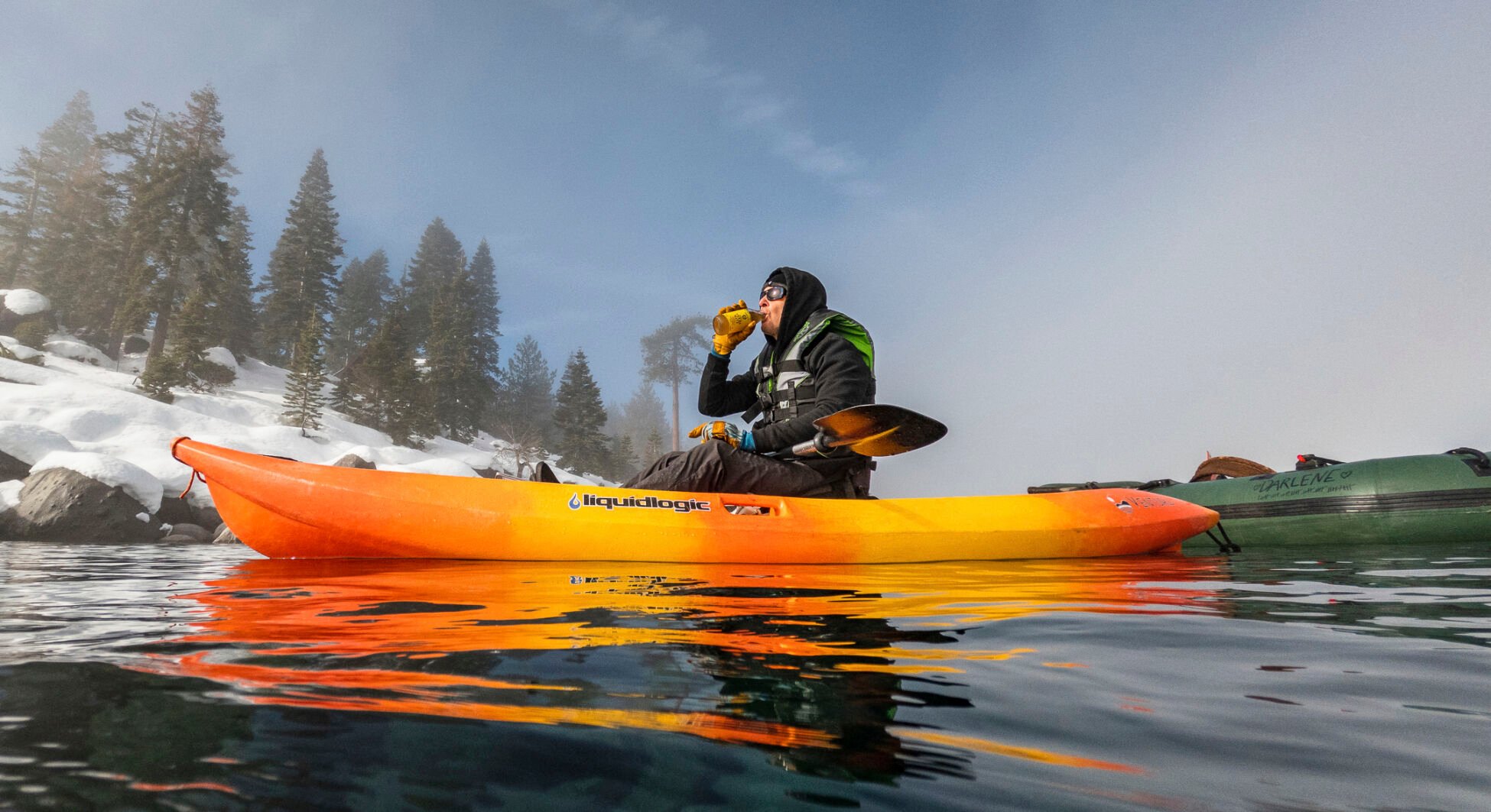 <p>This photo provided by Clean Up The Lake shows Surface Support on the 72 Mile Clean Up during the winter of 2022, in Lake Tahoe, Nev. </p>