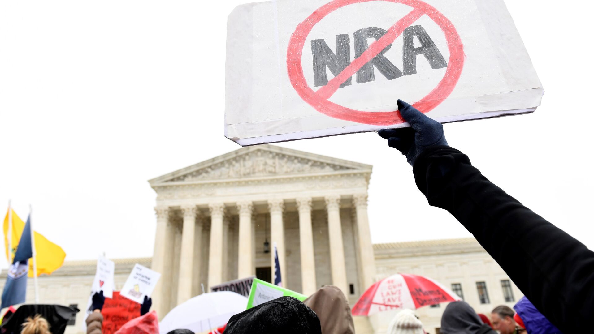 <p>FILE - In this Dec. 2, 2019, file photo protesters gather outside the Supreme Court in Washington. </p>