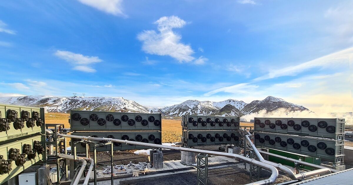 <p>This direct air capture plant in Iceland was designed to capture 4,000 metric tons of carbon dioxide per year.</p>