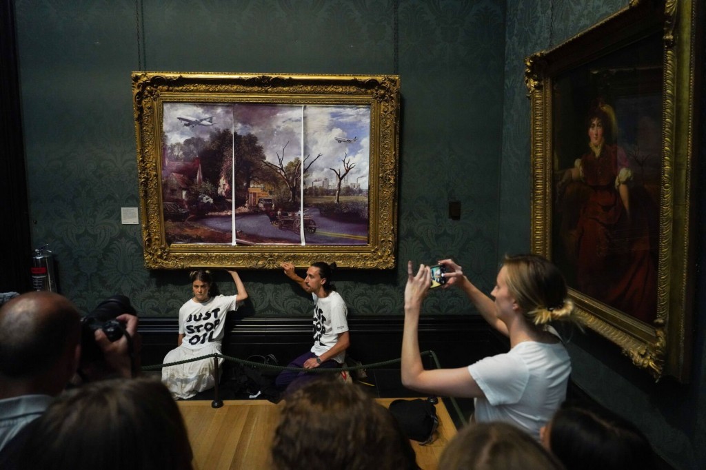 Climate Protesters Glue Themselves To 200 Year Old Masterpiece