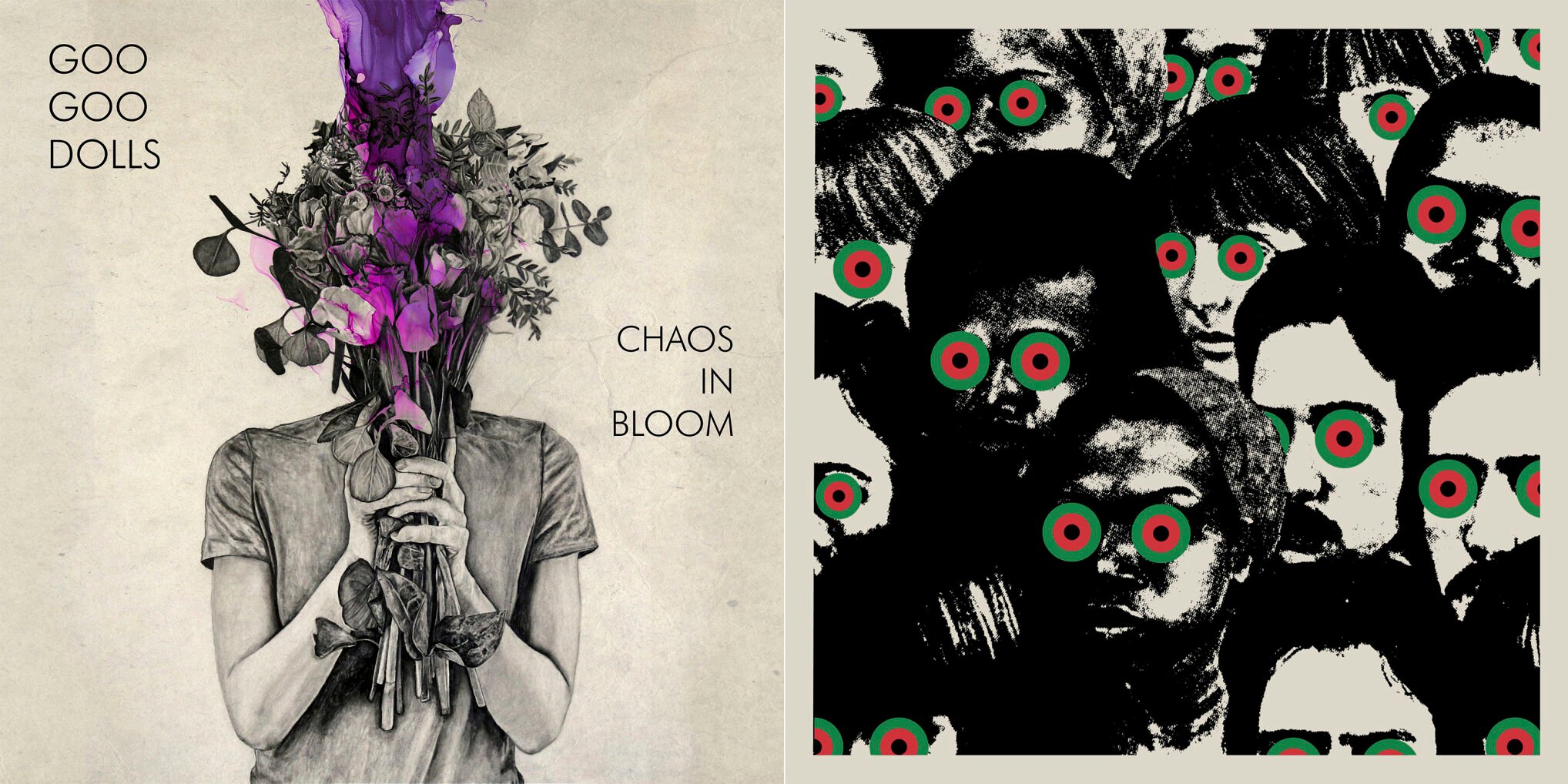 <p>This combination of images shows album art for “Chaos in Bloom" by Goo Goo Dolls, left, and “Cheat Codes" by Danger Mouse and Black Thought.</p>