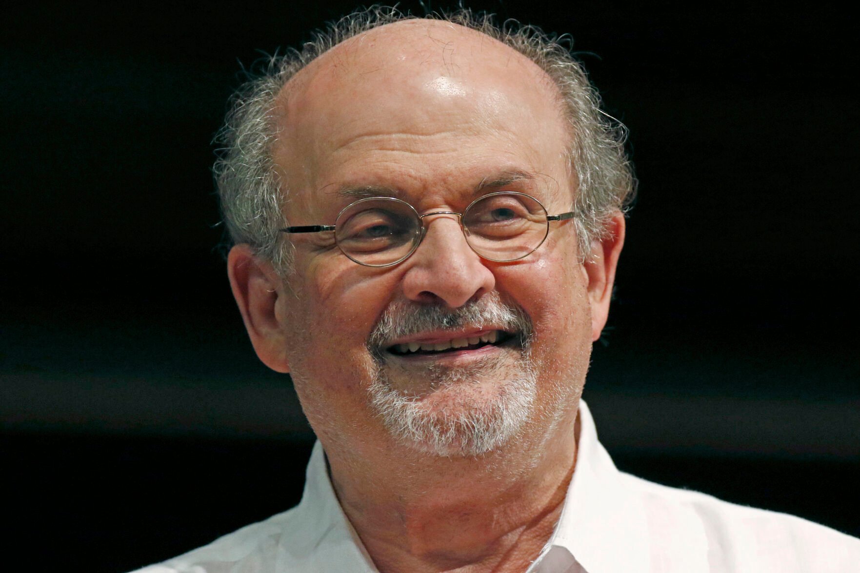 <p>FILE - Author Salman Rushdie appears during the Mississippi Book Festival in Jackson, Miss., on Aug. 18, 2018.</p>