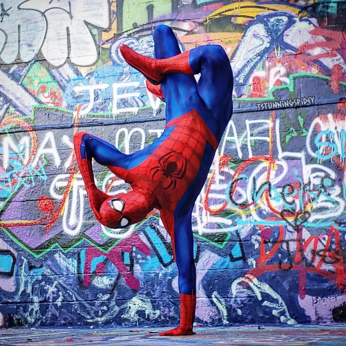 <p>In these undated photos provided by Tyler Scott Hoover, a professional Spider-Man cosplayer and model, Hoover is pictured in the classic costume of the Marvel comic superhero. </p>