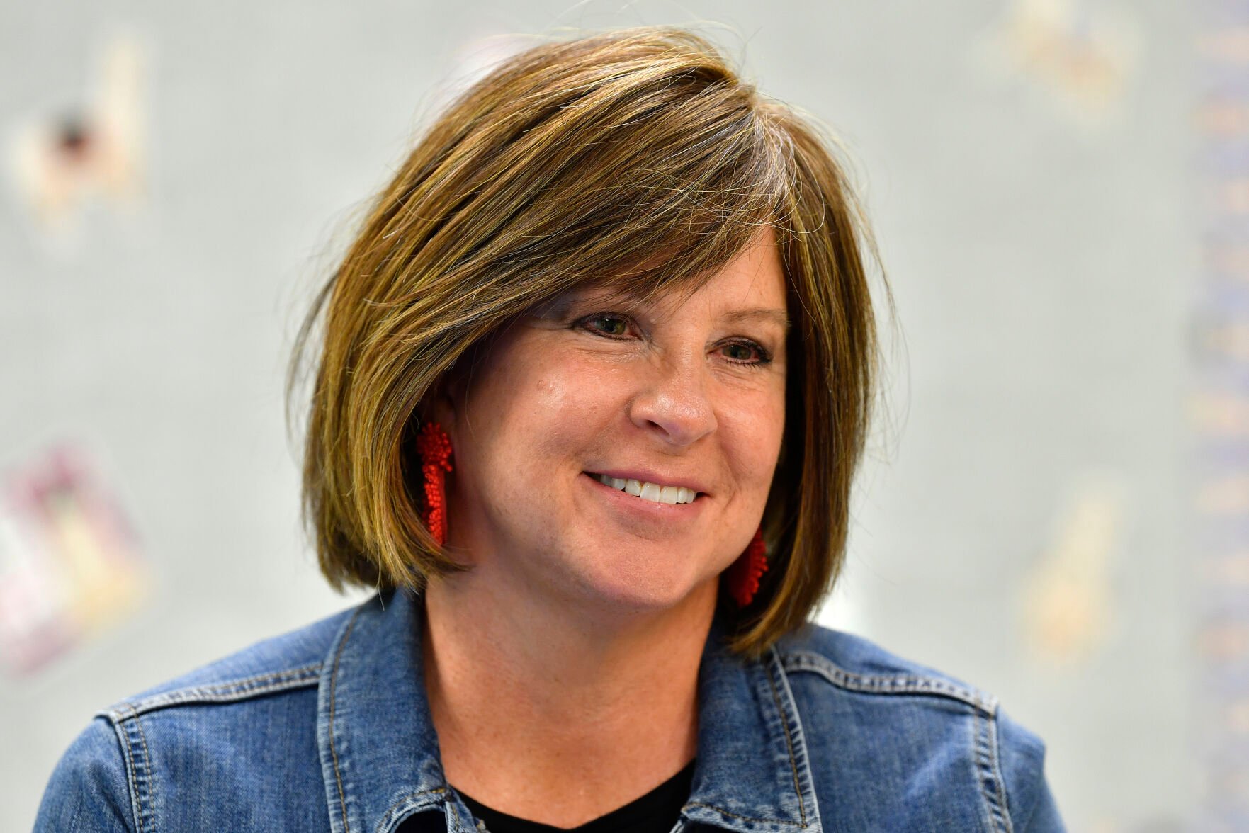 <p>Shelly Kerr, a counselor at at Lakewood Elementary School in Cecilia, Ky., talks about Closegap, a mental health assessment program students start their day using that helps the school identify shy, quiet kids who might need to talk and would have otherwise gone unnoticed, Thursday, Aug. 11, 2022. Students can rifle through a “self-regulation kit” with tips on deep breathing, squishy stress balls and acupuncture rings, says Kerr. </p>