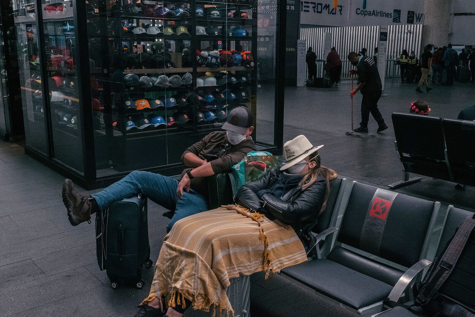 <p>Travelers wait for their flights at Benito Juarez International Airport Mexico City on January 10. Travel app Hopper said it's a top destination for US travelers this fall.</p>