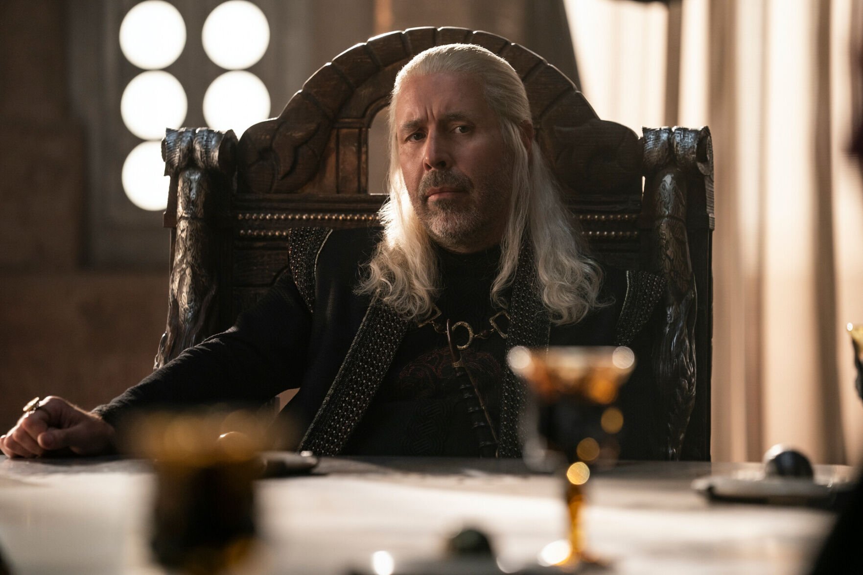<p>Paddy Considine as a very tired King Viserys Targaryen in "House of the Dragon."</p>