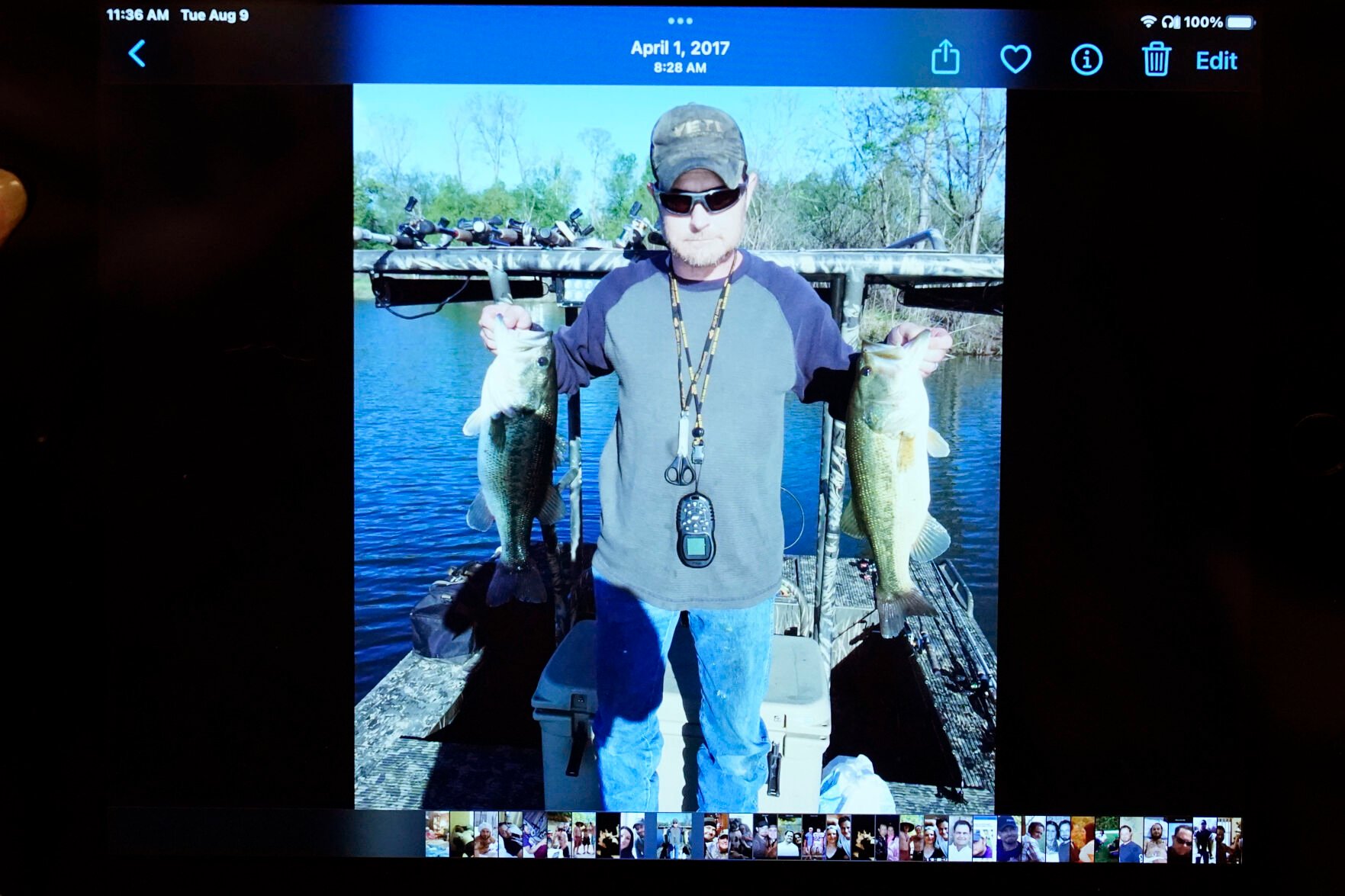 <p>Andrea Breedlove, a resident of the Carpenter community near Crystal Springs, Miss., says, Tuesday, Aug. 9, 2022, that this family snapshot of her late son, Chase Brewer, showed he was an avid outdoorsman. Brewer was shot and killed by U.S. Drug Enforcement Administration Agent Harold Duane Poole with his semiautomatic service rifle on April 27, 2021. </p>