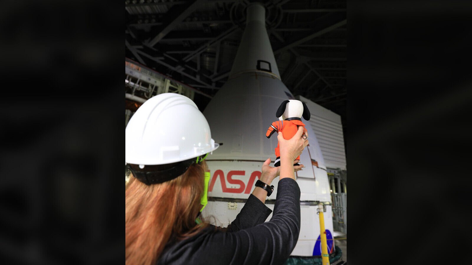<p>Snoopy previewed the Artemis I rocket and spacecraft in December.</p>