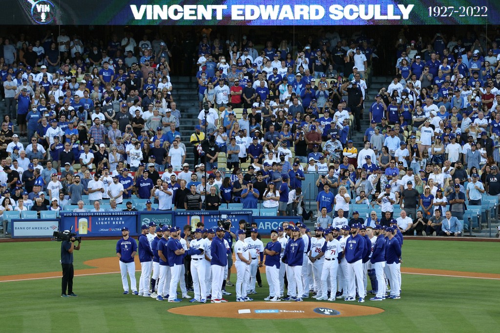 Los Angeles Dodgers Pay Tribute To Legendary Broadcaster Vin Scully